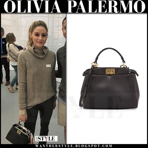 Olivia Palermo with Fendi Mini Peekaboo Crossbody Bag